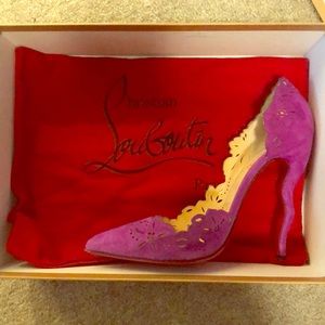 💯 Christian Louboutin 120 purple suede pump, 37